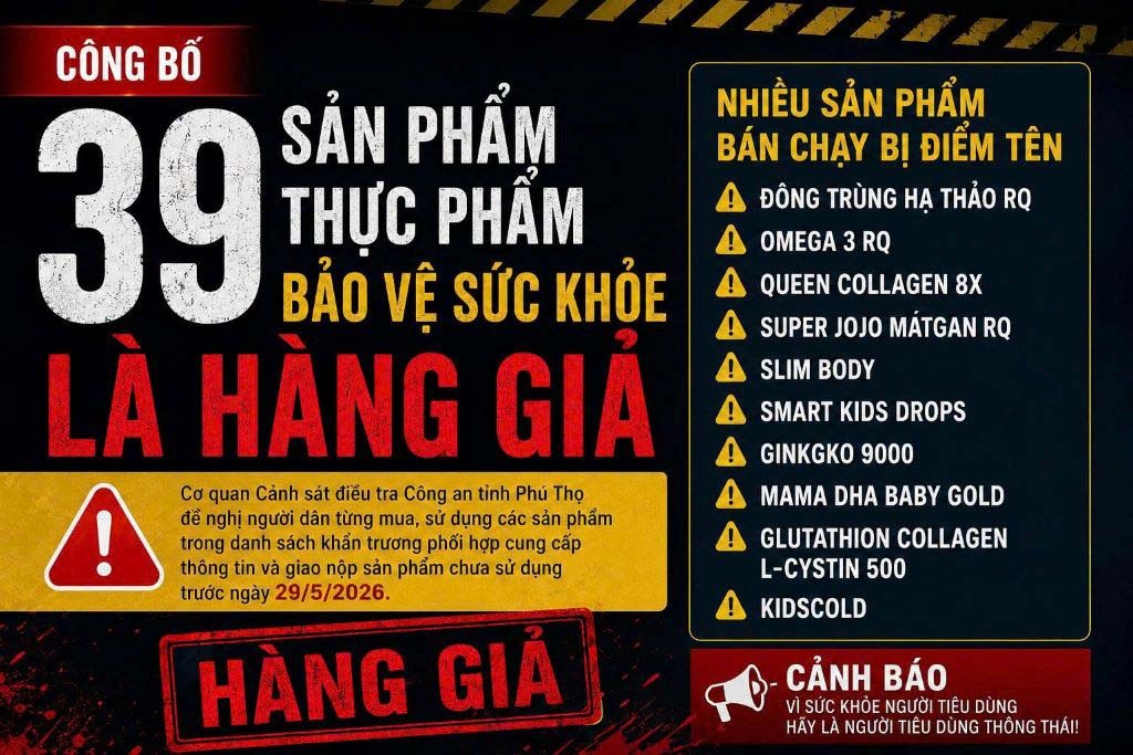 Công bố danh sách 39 loại sản phẩm bảo vệ sức khỏe là hàng giả