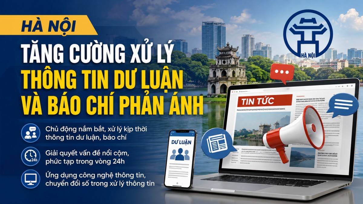 Hà Nội yêu cầu xử lý kịp thời thông tin dư luận, báo chí phản ánh trên môi trường số