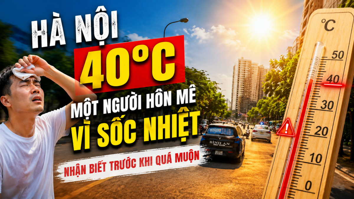 Nắng nóng 40°C ở miền Bắc: Dấu hiệu sốc nhiệt cần biết