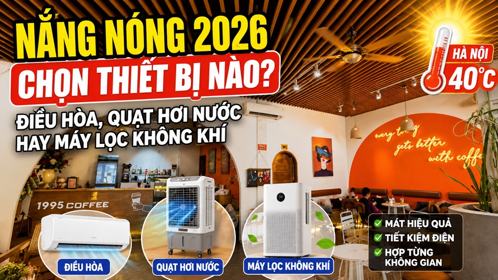 Điều hòa, quạt hơi nước hay máy lọc không khí: Nên chọn gì làm mát hè 2026?