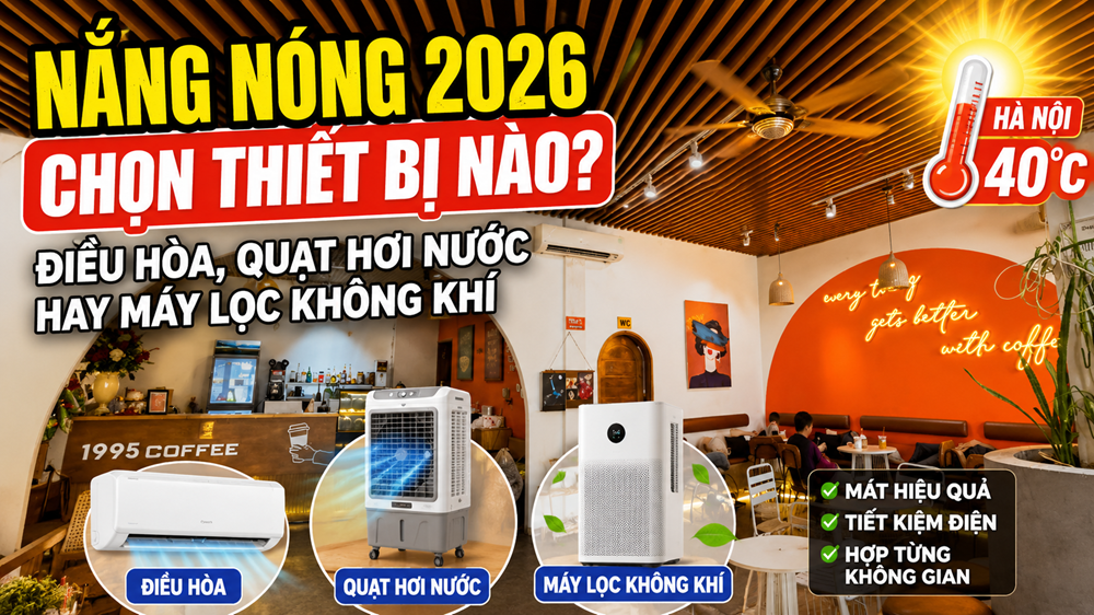 Điều hòa, quạt hơi nước hay máy lọc không khí: Nên chọn gì làm mát hè 2026?