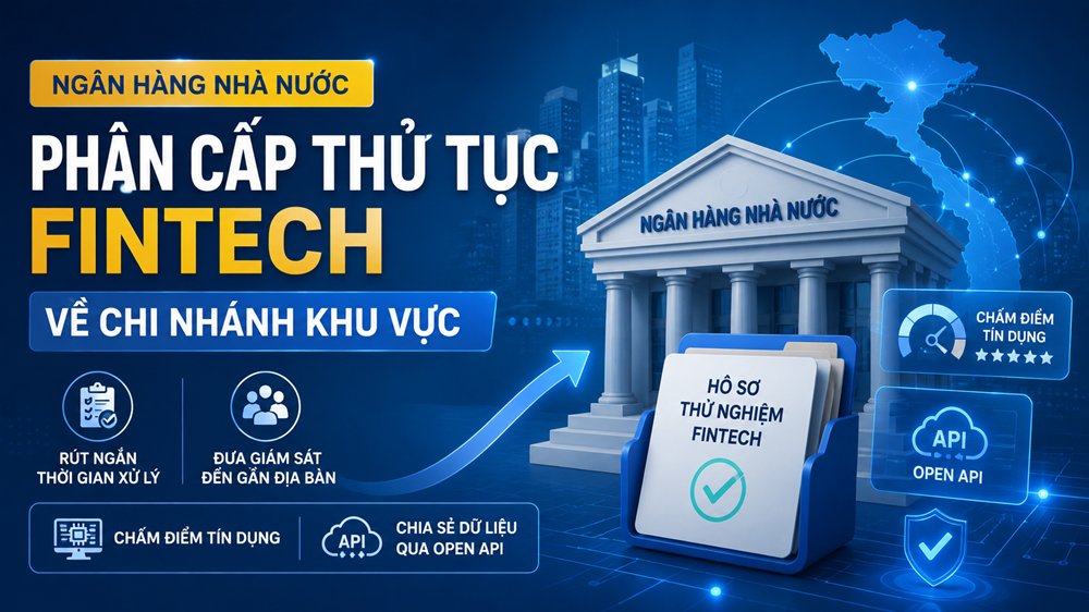 Thủ tục thử nghiệm fintech được giao về chi nhánh Ngân hàng Nhà nước