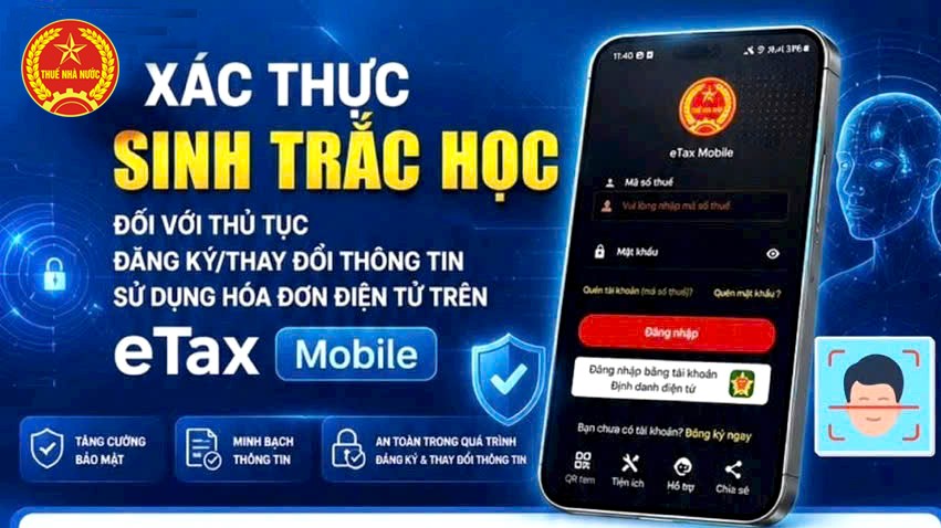 Hướng dẫn xác thực sinh trắc học trên ứng dụng Etax Mobile