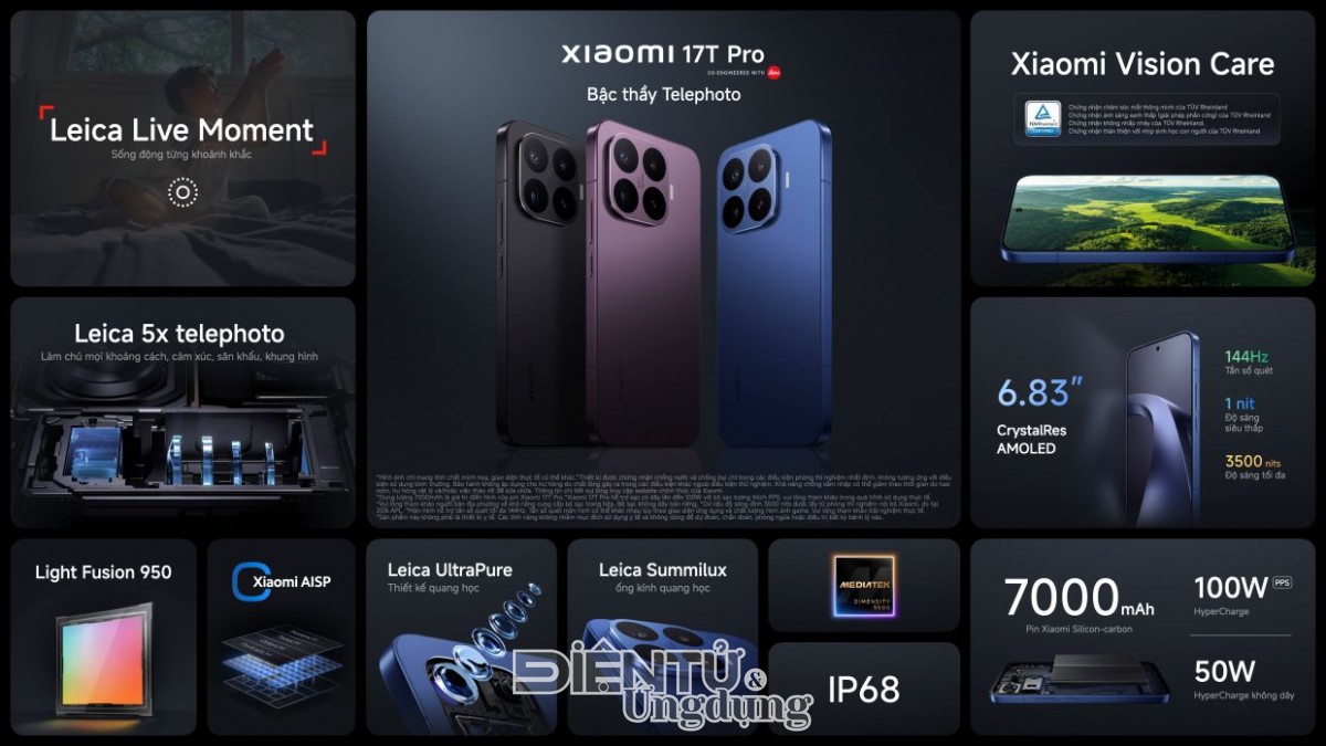 Xiaomi chính thức trình làng bộ đôi Xiaomi 17T Series