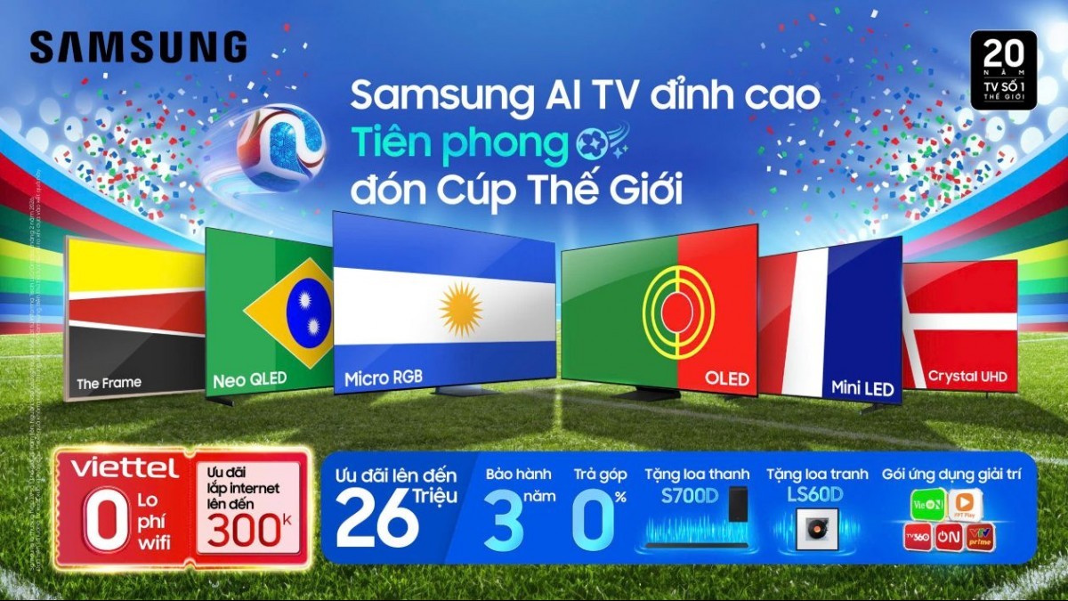 Tận hưởng World Cup 2026 cùng chế độ Bóng đá AI và Vision AI Companion trên Samsung AI TV