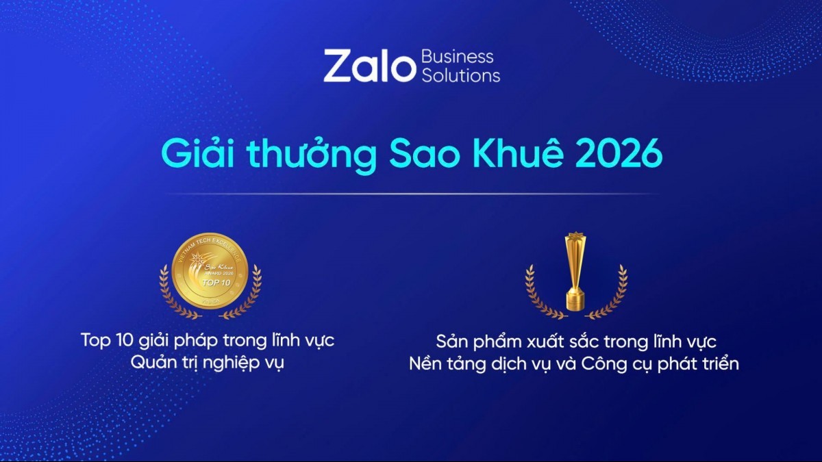 Zalo nhận hai giải thưởng Sao Khuê