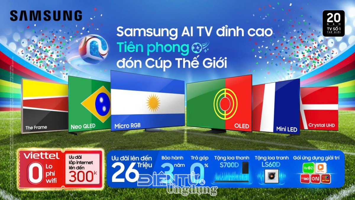 Tận hưởng World Cup 2026 cùng chế độ Bóng đá AI và Vision AI Companion trên Samsung AI TV