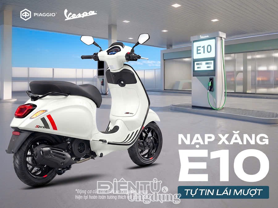 Piaggio khẳng định toàn bộ dòng xe hiện tại của hãng đều tương thích với xăng sinh học E10