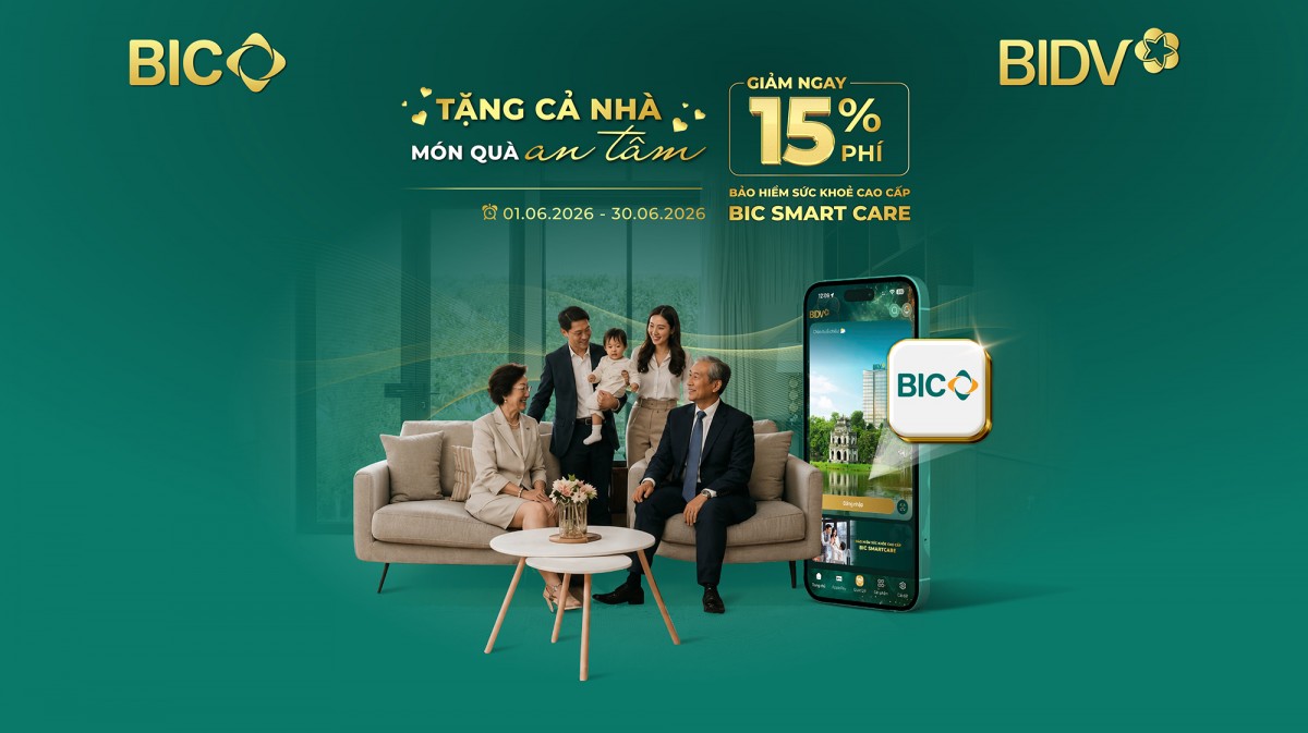 BIC ưu đãi lớn cho bảo hiểm sức khỏe cao cấp với quyền lợi lên tới 2 tỷ đồng