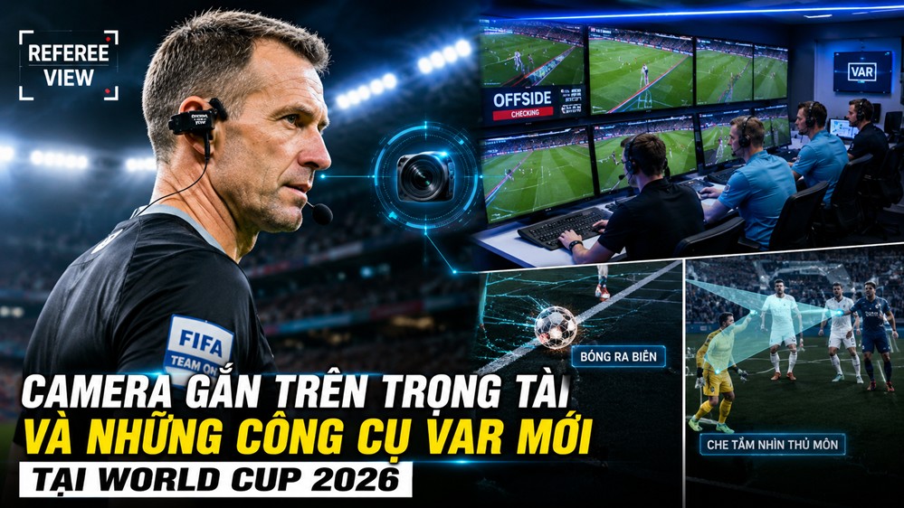 Camera gắn trên trọng tài và những công cụ VAR mới tại World Cup 2026