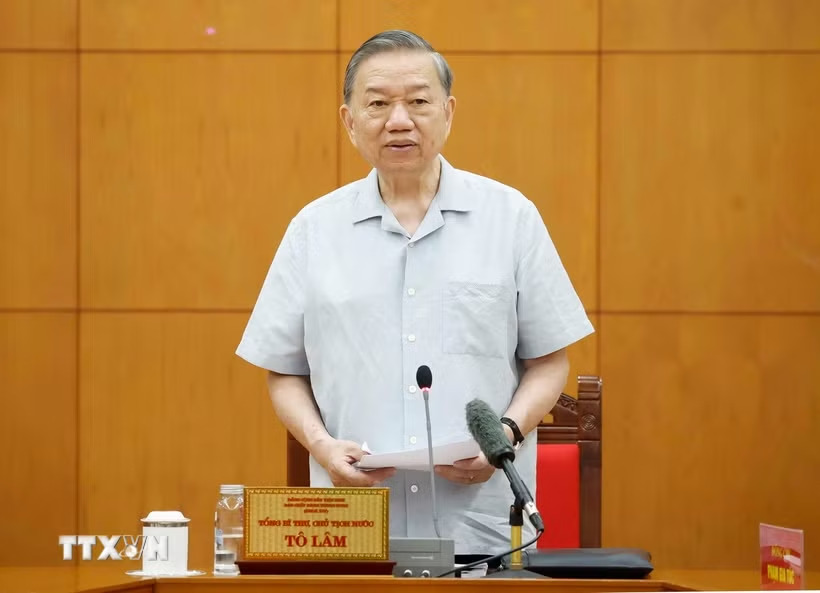 Tổng Bí thư, Chủ tịch nước Tô Lâm phát biểu chỉ đạo. (Ảnh: TTXVN)