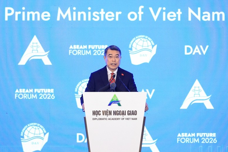 Thủ tướng Chính phủ Lê Minh Hưng phát biểu tại phiên khai mạc Diễn đàn Tương lai ASEAN 2026. Ảnh: Chính phủ Thủ tướng Chính phủ Lê Minh Hưng phát biểu tại phiên khai mạc Diễn đàn Tương lai ASEAN 2026. Ảnh: Chính phủ