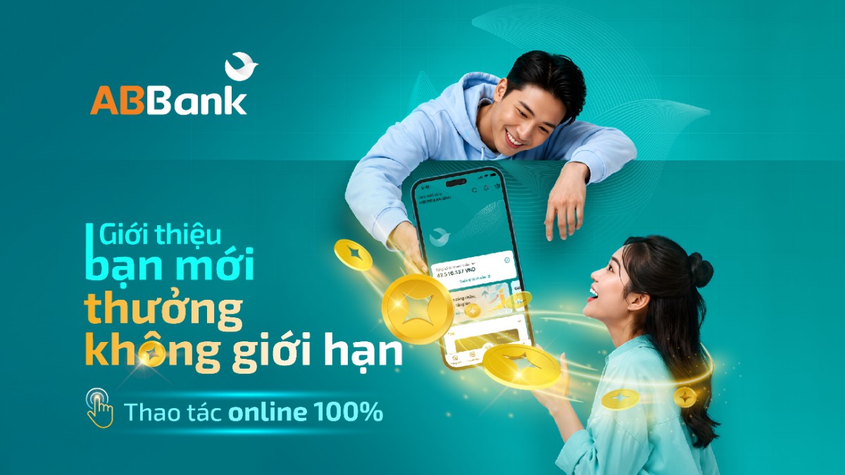 Mở rộng trải nghiệm ngân hàng số, ABBank tặng thưởng khi giới thiệu người dùng mới