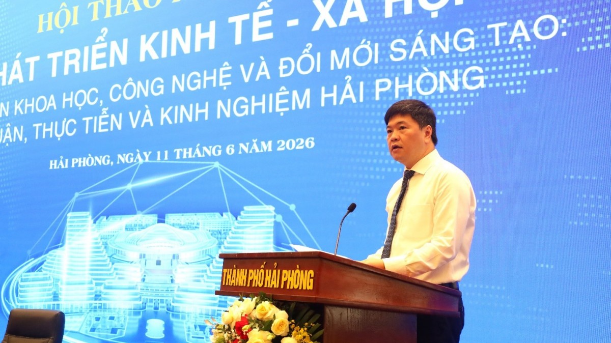 Đồng chí Hoàng Minh Cường, Ủy viên Thành ủy, Phó Chủ tịch UBND thành phố Hải Phòng phát biểu khai mạc Hội thảo. Đồng chí Hoàng Minh Cường, Ủy viên Thành ủy, Phó Chủ tịch UBND thành phố Hải Phòng phát biểu khai mạc Hội thảo.