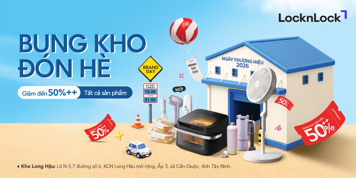 Kho LocknLock Long Hậu mở hội săn deal hè, ưu đãi sâu hàng nghìn sản phẩm