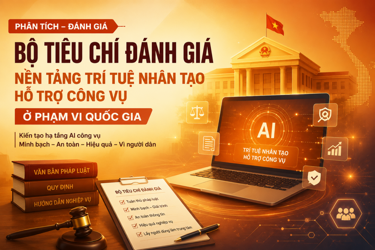 Bộ tiêu chí đánh giá Nền tảng AI hỗ trợ công vụ ở phạm vi quốc gia được đánh giá là bước chuẩn bị quan trọng cho quá trình đưa trí tuệ nhân tạo vào hoạt động quản lý nhà nước. Bộ tiêu chí đánh giá Nền tảng AI hỗ trợ công vụ ở phạm vi quốc gia được đánh giá là bước chuẩn bị quan trọng cho quá trình đưa trí tuệ nhân tạo vào hoạt động quản lý nhà nước.