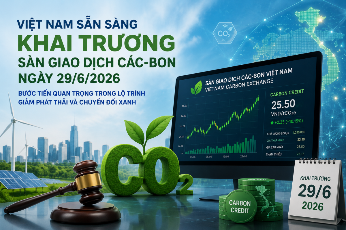 Khai trương Sàn giao dịch các-bon Việt Nam ngày 29/6