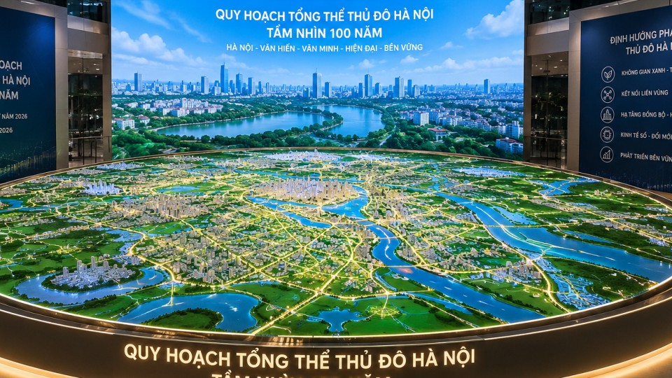 Chính thức công bố sa bàn tròn quy hoạch tổng thể Thủ đô tầm nhìn 100 năm