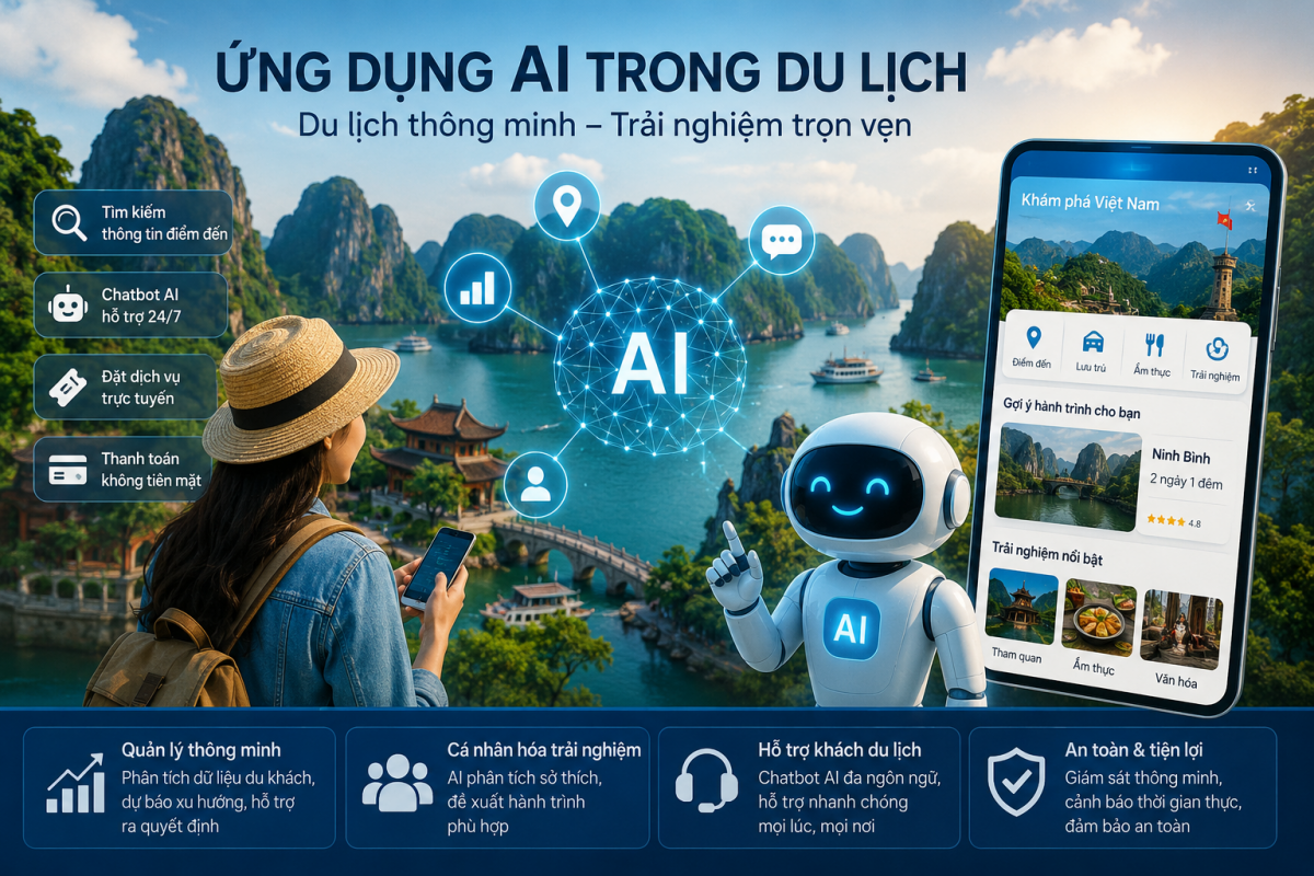 Du lịch thông minh với sự hỗ trợ của AI mang đến nhiều tiện ích cho du khách và doanh nghiệp.
