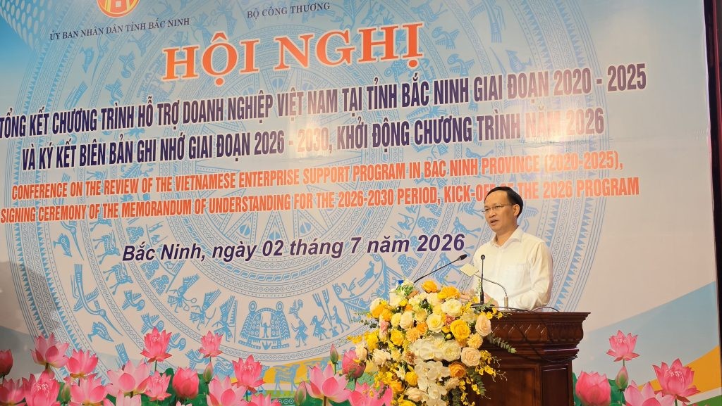 Ông Phạm Văn Thịnh, Phó Chủ tịch UBND tỉnh Bắc Ninh, phát biểu tại sự kiện