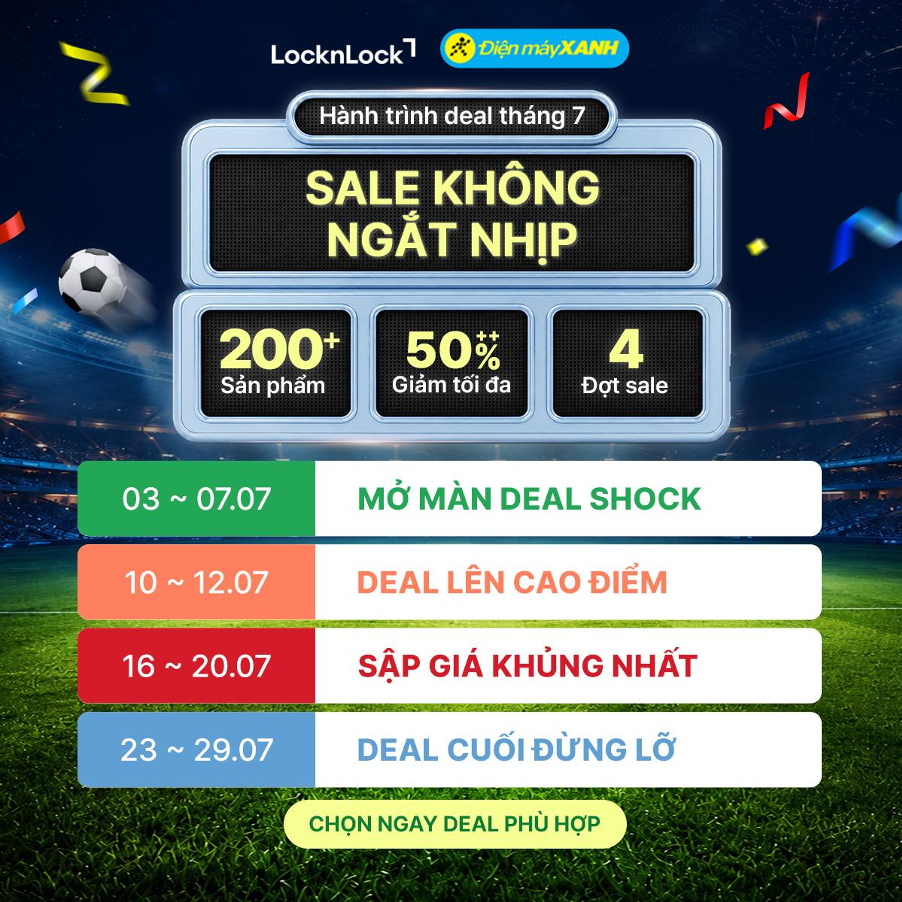 LocknLock triển khai chương trình ưu đãi đến 50%+++ cho hơn 200 sản phẩm tại Điện Máy Xanh LocknLock triển khai chương trình ưu đãi đến 50%+++ cho hơn 200 sản phẩm tại Điện Máy Xanh