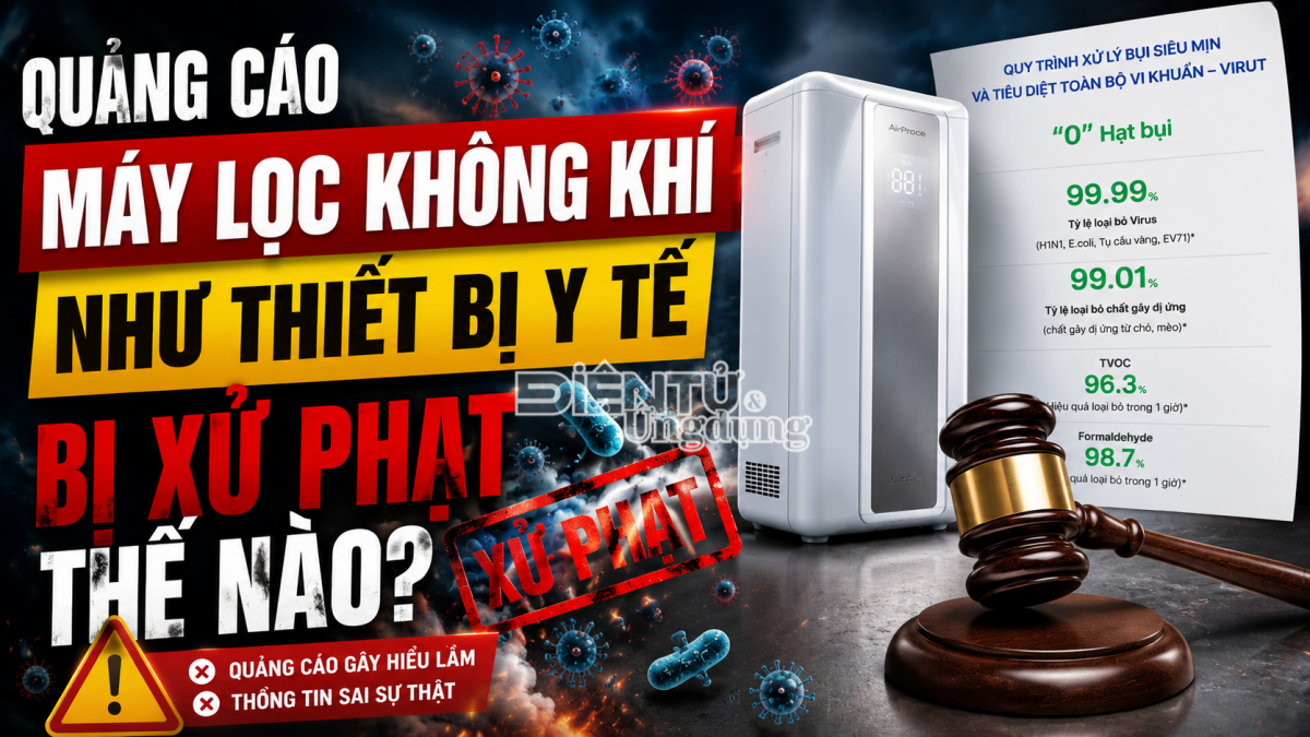 Quảng cáo máy lọc không khí như thiết bị y tế bị xử phạt thế nào?