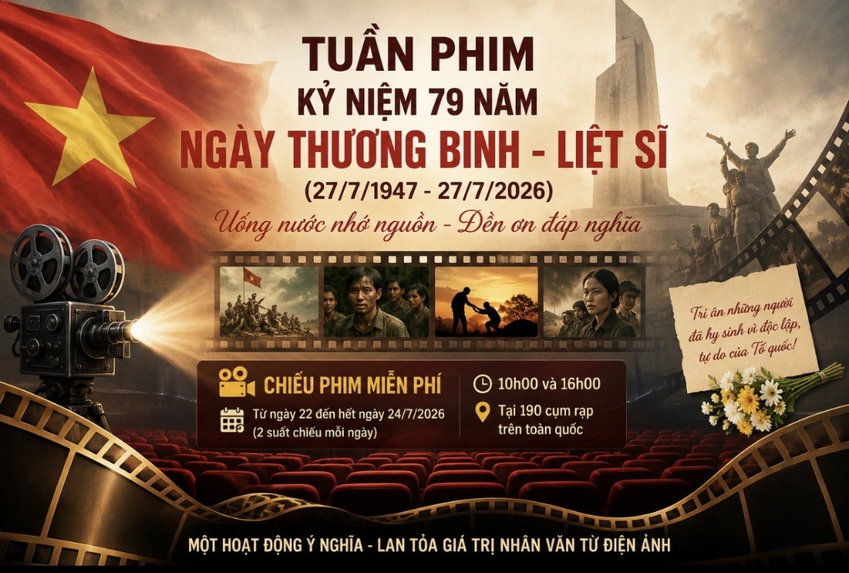 tại 190 cụm rạp trên cả nước sẽ tổ chức 02 suất chiếu phim miễn phí mỗi ngày, vào 10 giờ và 16 giờ.