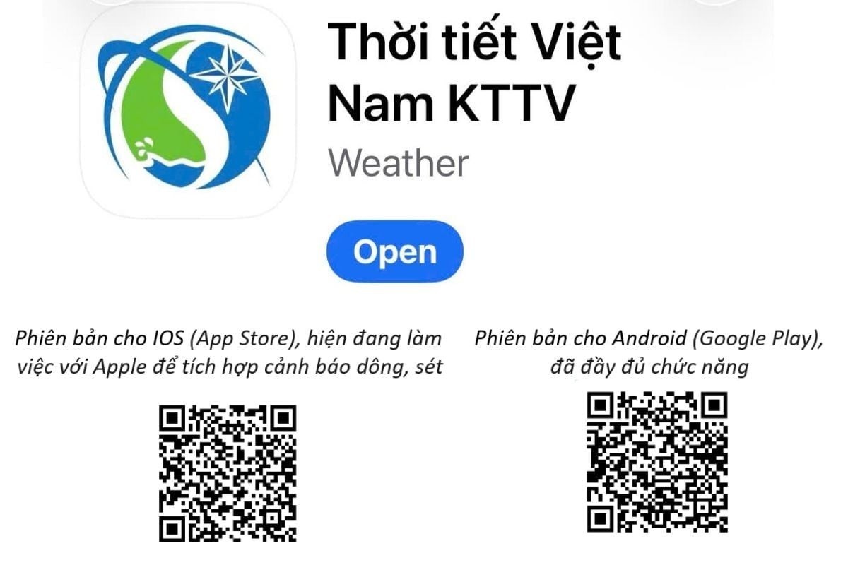 Ứng dụng thời tiết Việt Nam KTTV hiện có mặt trên cả hai nền tảng iOS và Android, hoàn toàn miễn phí.