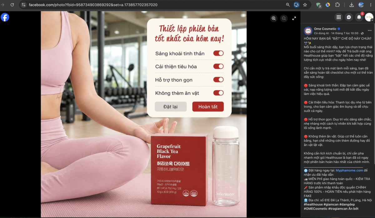 Nhiều dấu hiệu cần làm rõ từ quảng cáo sản phẩm làm đẹp của OME Cosmetic với hình ảnh người nổi tiếng