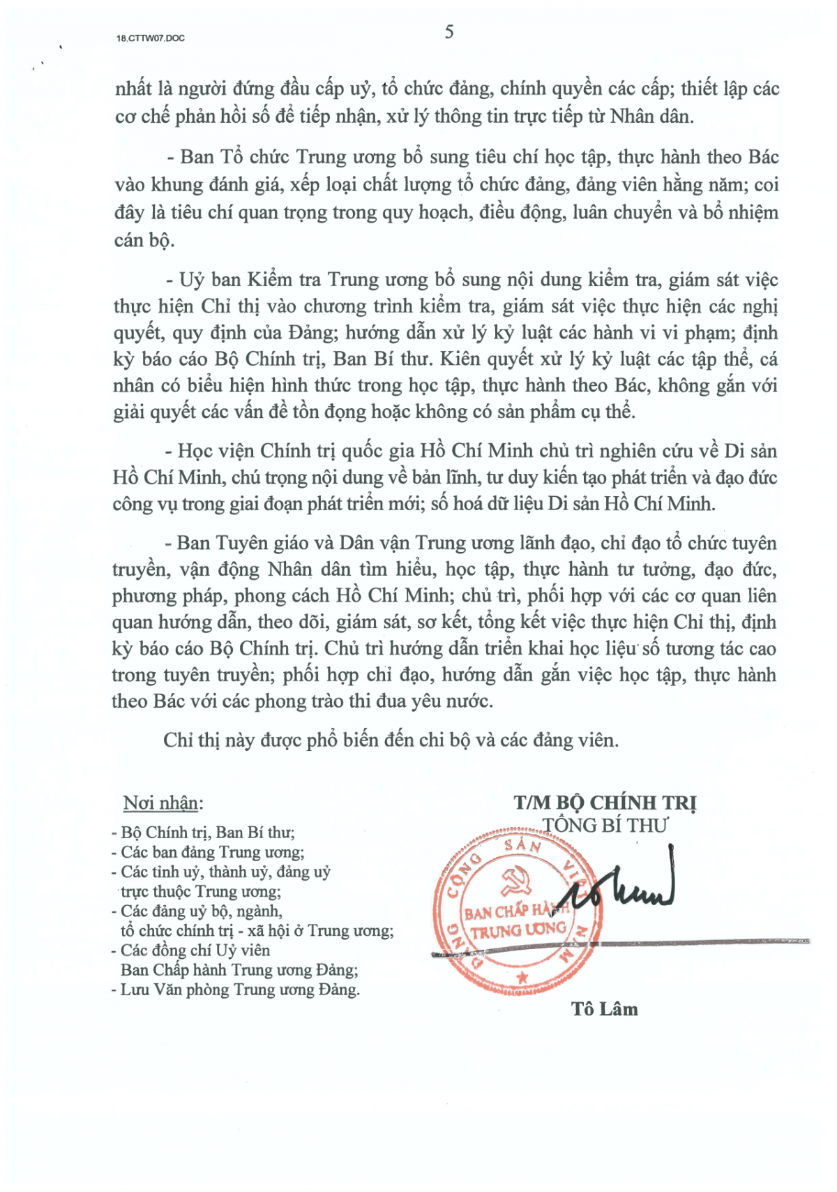 'Đẩy mạnh học tập, thực hành tư tưởng, đạo đức, phương pháp, phong cách Hồ Chí Minh trong giai đoạn phát triển mới'