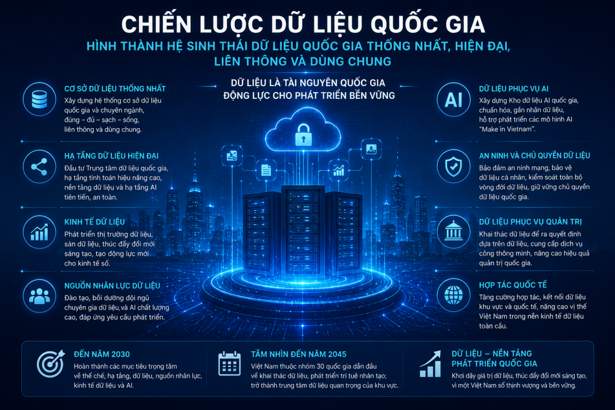 Chiến lược dữ liệu quốc gia: Đặt nền móng để dữ liệu trở thành động lực tăng trưởng mới