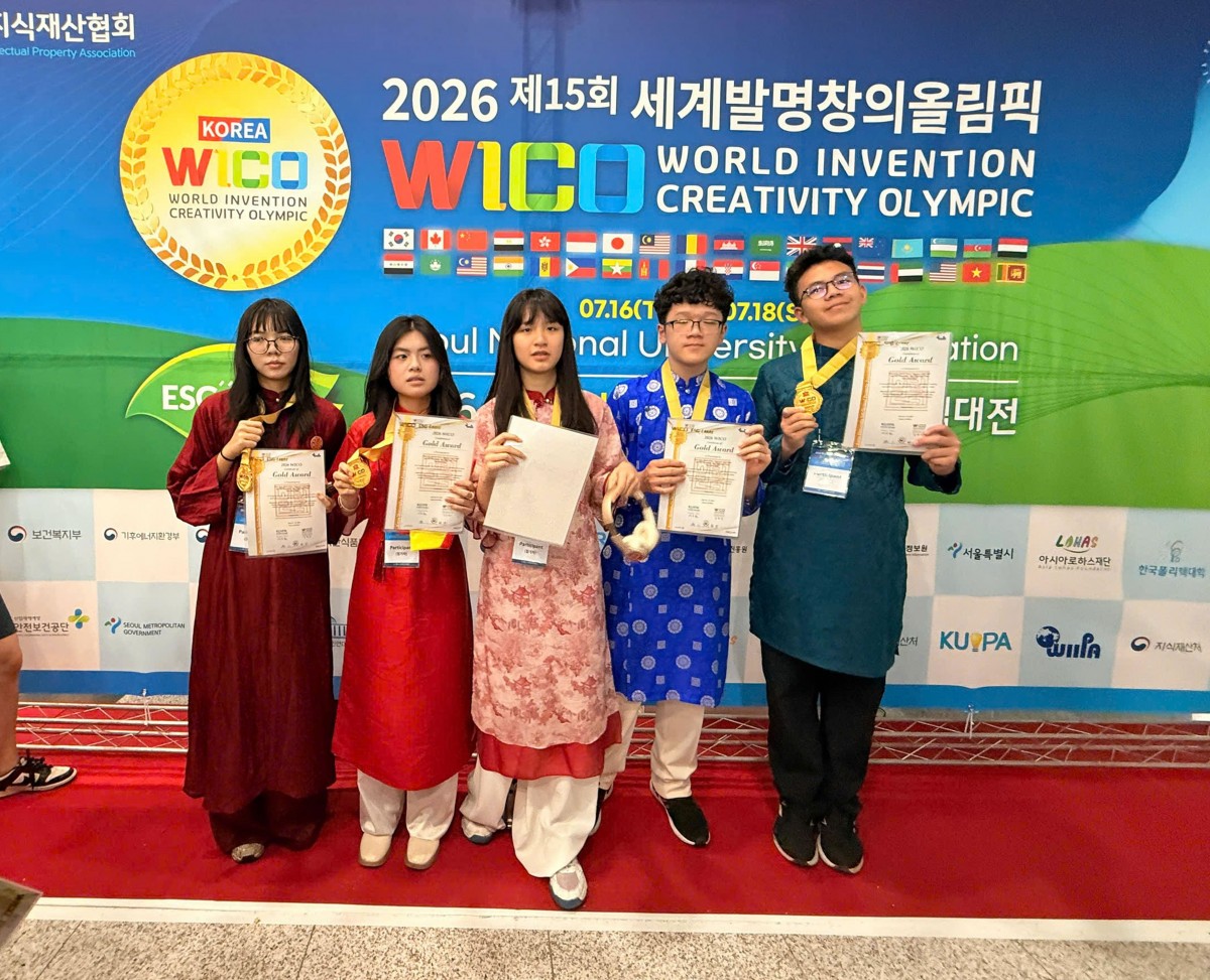 Học sinh Việt Nam giành Huy chương Vàng WICO 2026 tại Hàn Quốc Học sinh Việt Nam giành Huy chương Vàng WICO 2026 tại Hàn Quốc