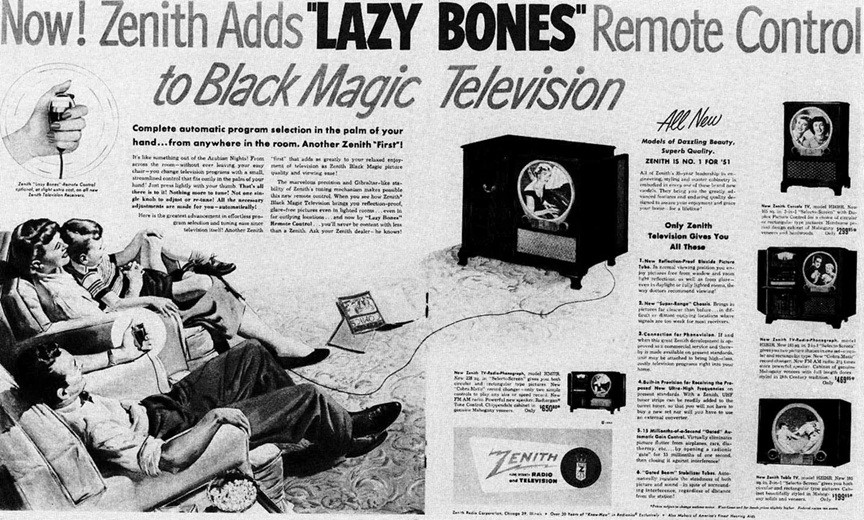 Vì sao hồng ngoại vẫn 'sống' trên điều khiển TV Zenith Radio Corporation ra mắt "Lazy Bones"