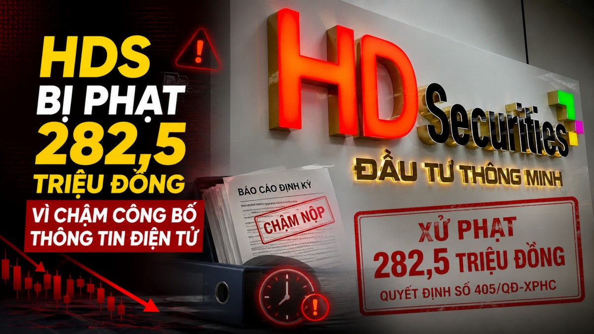 Chứng khoán HD bị phạt 282,5 triệu đồng vì chậm công bố thông tin điện tử