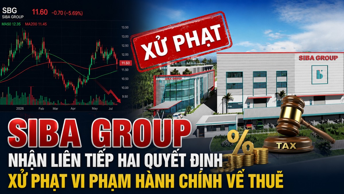 Siba Group nhận liên tiếp hai quyết định xử phạt vi phạm hành chính về thuế