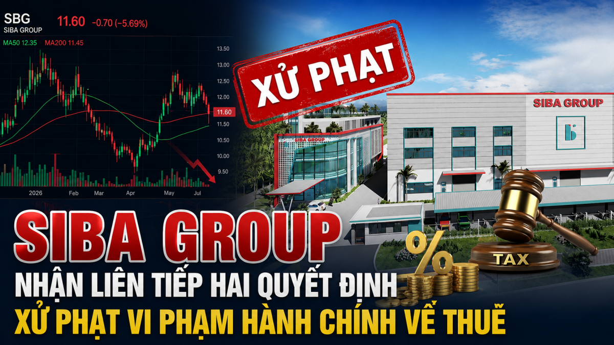 Siba Group nhận liên tiếp hai quyết định xử phạt vi phạm hành chính về thuế