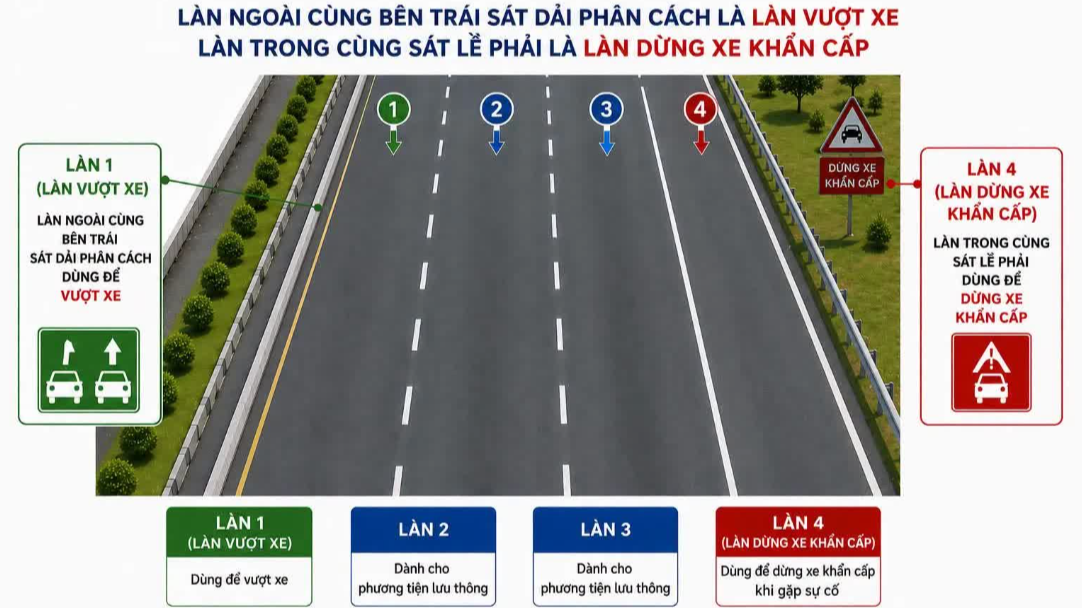 Cục CSGT đề xuất 'làn vượt xe' trên đường cao tốc