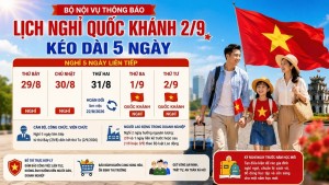Lịch nghỉ Quốc khánh 2/9 năm 2026 kéo dài 5 ngày