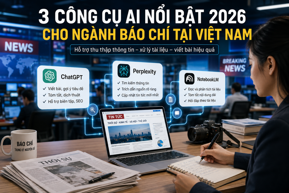 3 công cụ AI nổi bật năm 2026 giúp nhà báo làm việc hiệu quả hơn