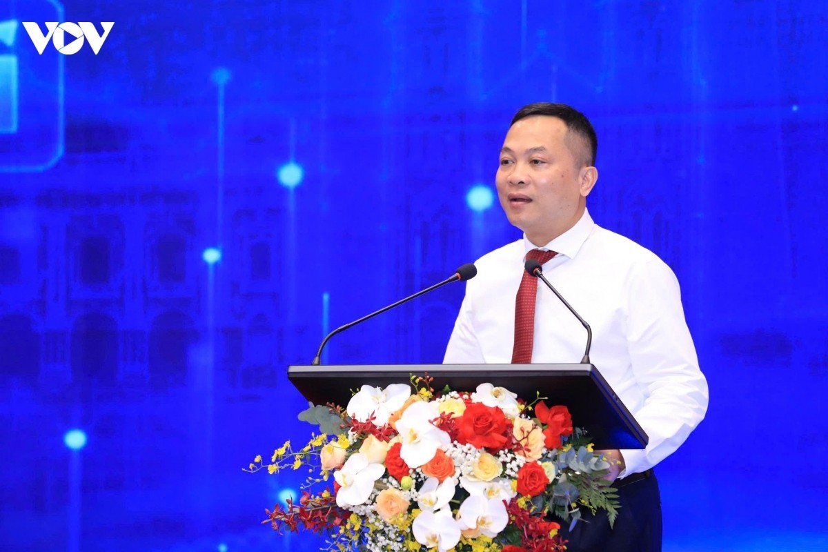 Cục trưởng Cục Thông tin và Truyền thông Chính phủ Nguyễn Hồng Sâm phát biểu. (Ảnh:vov.vn)