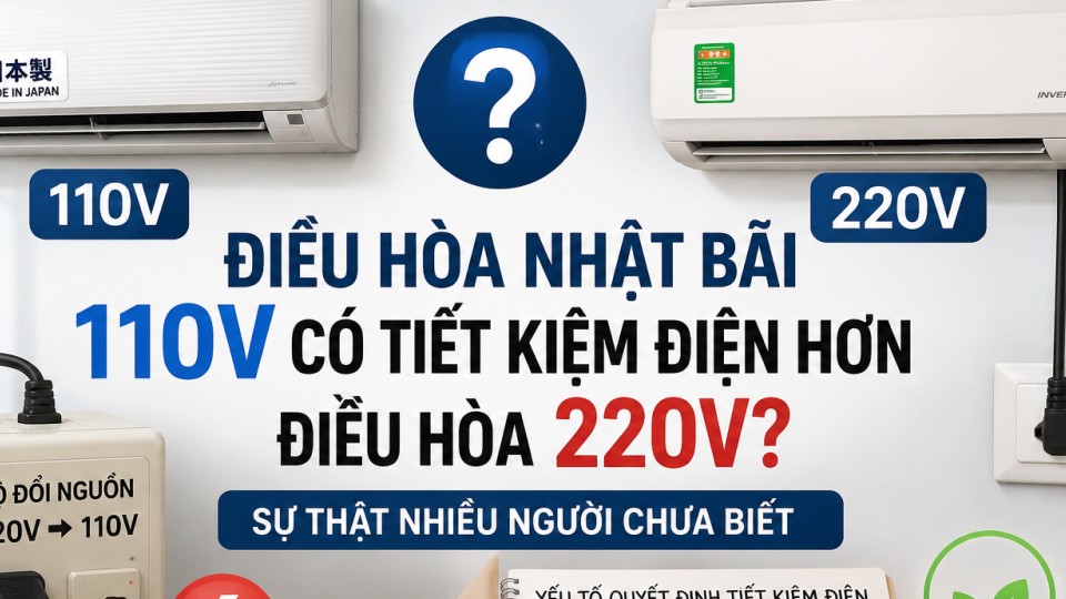 Điều hòa Nhật bãi 110V có tiết kiệm điện hơn điều hòa 220V?