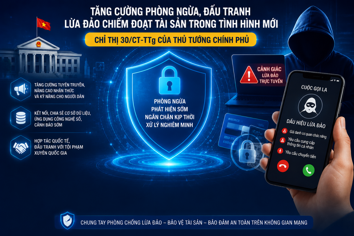 Thủ tướng chỉ đạo siết phòng, chống lừa đảo chiếm đoạt tài sản trên không gian mạng