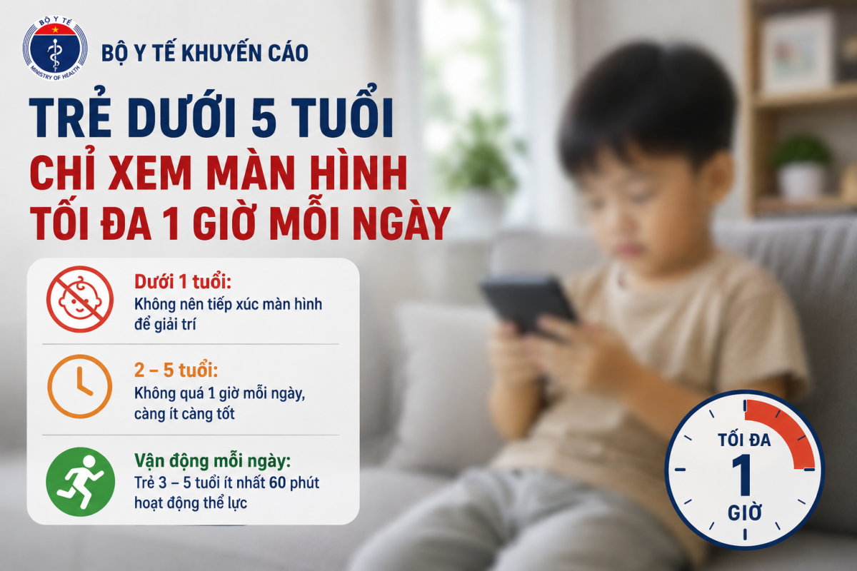 Cho con xem điện thoại bao lâu là đủ? Bộ Y tế vừa đưa ra khuyến cáo mới