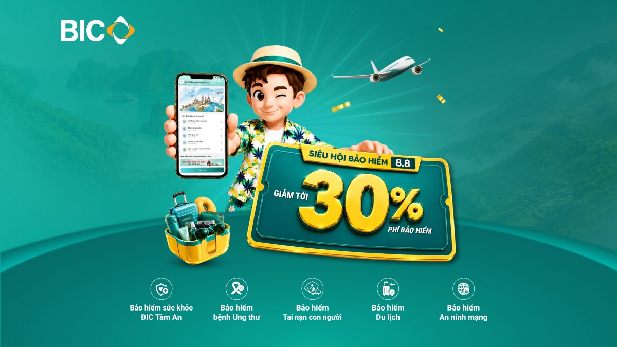 BIC tung ưu đãi 8.8, giảm tới 30% phí nhiều sản phẩm bảo hiểm