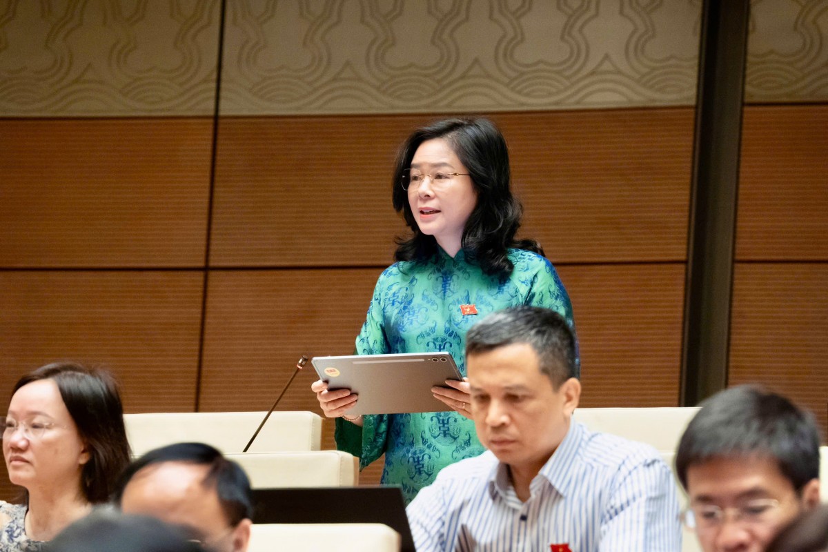 Đại biểu Lê Thị Hoài Chung – Đoàn ĐBQH tỉnh Nghệ An kiến nghị (quochoi.vn).