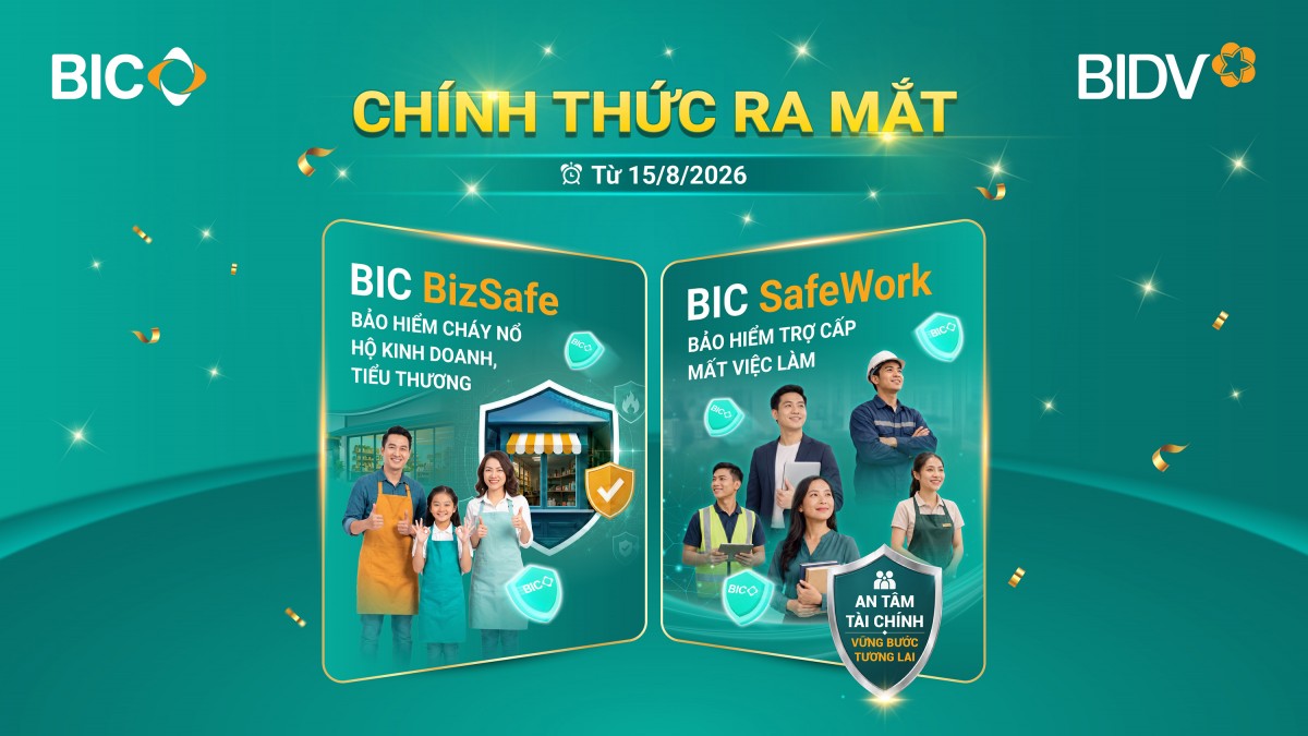 BIC ra mắt 2 sản phẩm bảo hiểm mới cho hộ kinh doanh và người lao động BIC ra mắt 2 sản phẩm bảo hiểm mới cho hộ kinh doanh và người lao động