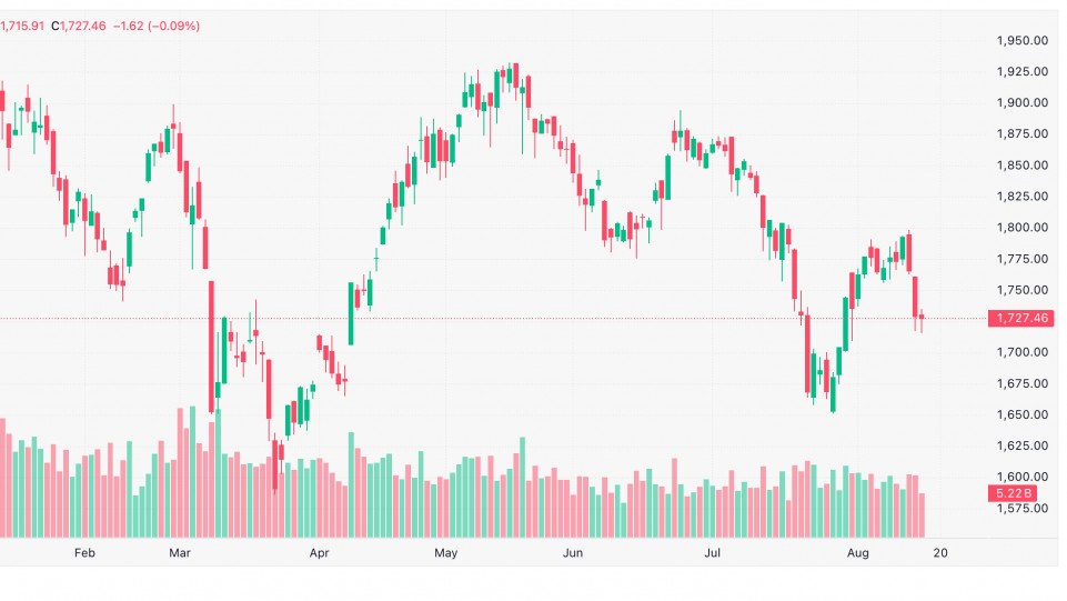 Chứng khoán 17/8: VN-Index lùi về 1.727 điểm, thanh khoản bốc hơi hơn 28%