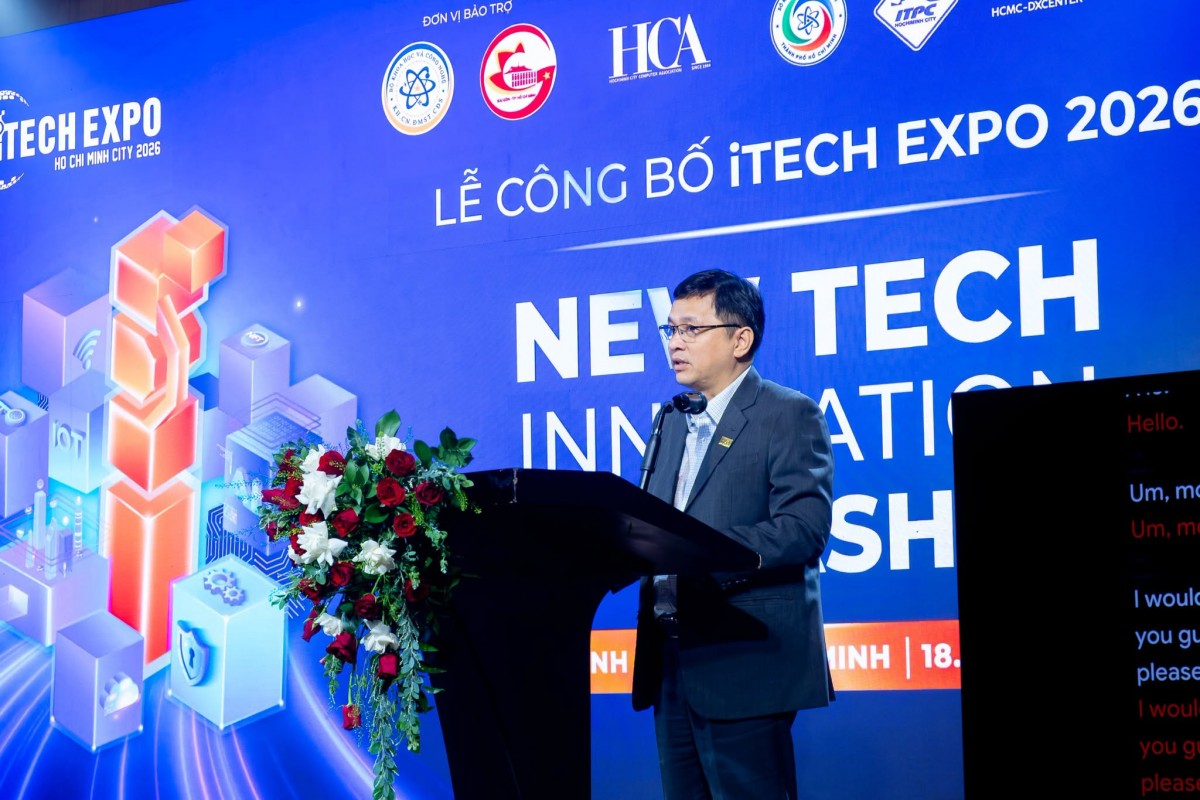 Ông Lâm Nguyễn Hải Long, Chủ tịch HCA, công bố sự kiện iTech Expo 2026.