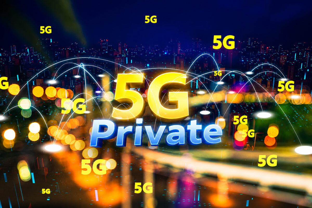 Minh họa mạng 5G riêng kết nối thành phố thông minh trong bối cảnh thị trường 5G Private phát triển