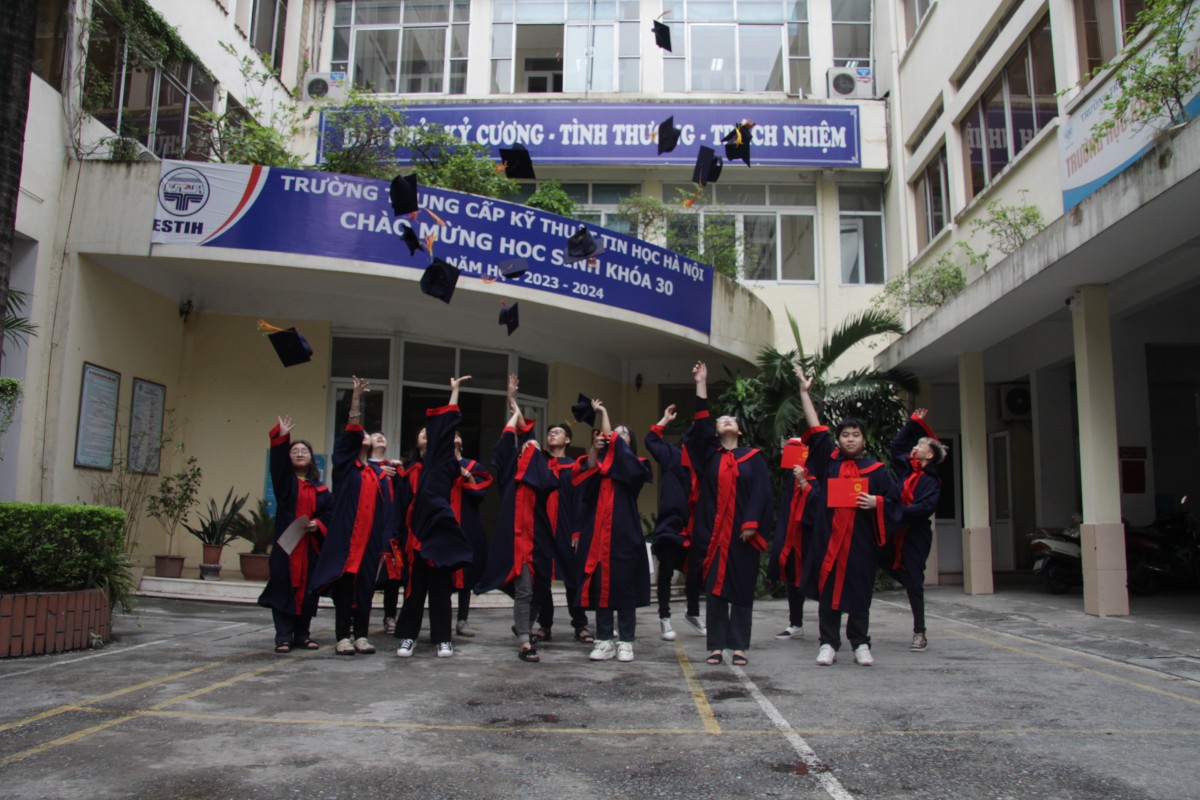 Trụ sở Trường Trung cấp Kỹ thuật Tin học Hà Nội, đơn vị vừa được Thanh tra thành phố Hà Nội công khai kết luận thanh tra tài chính - kế toán năm 2024